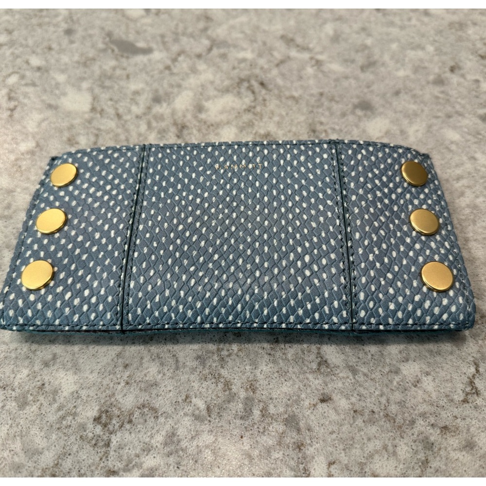 Hammitt 110 Wallet - Bay Blue Snake with gold accents, New without Tags